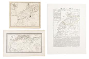 (MOROCCO.) Group of fourteen 16th-19th century engraved maps of the Straits of Gibraltar and northwest Africa.